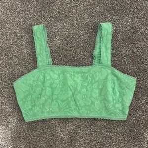 American Eagle Outfitters Green Lace Crop Top